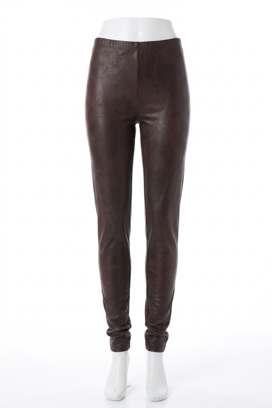 NEW ANGEL microfiber leather pant in brown